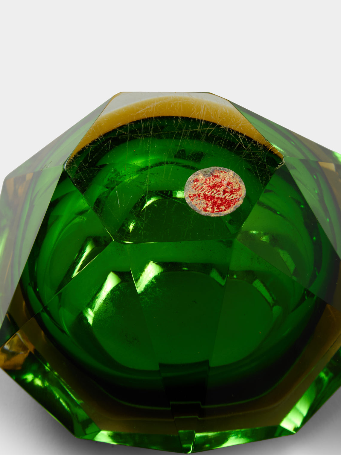 Antique and Vintage - 1970s Murano Glass Ashtray - Green - ABASK