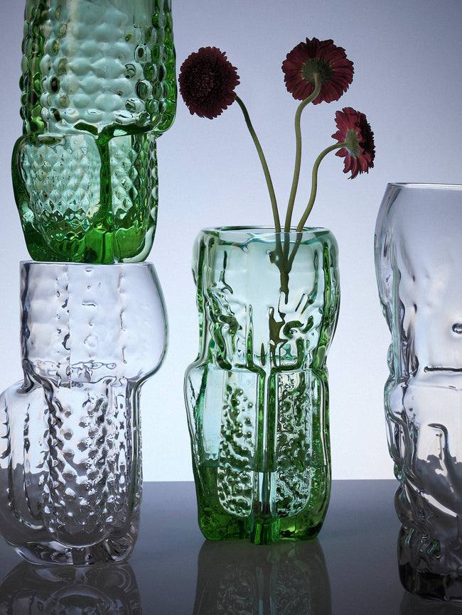 Hana Hillerová - Remix Hand-Blown Glass Vessel (13.5in/35cm) - Green - ABASK