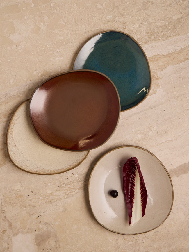 Hana Karim Studio - Hand-Built Ceramic Dessert / Salad Plates – 7in/18cm (Set of 4) - Multiple - ABASK