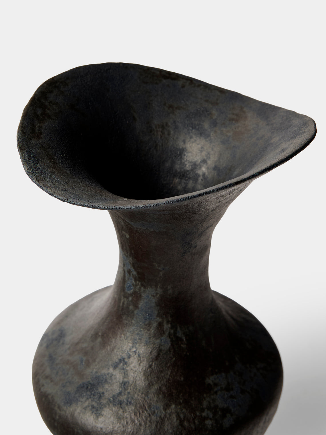 By Raffaella - Agata I Hand-Coiled Stoneware Vase (12in/30cm) - Black - ABASK