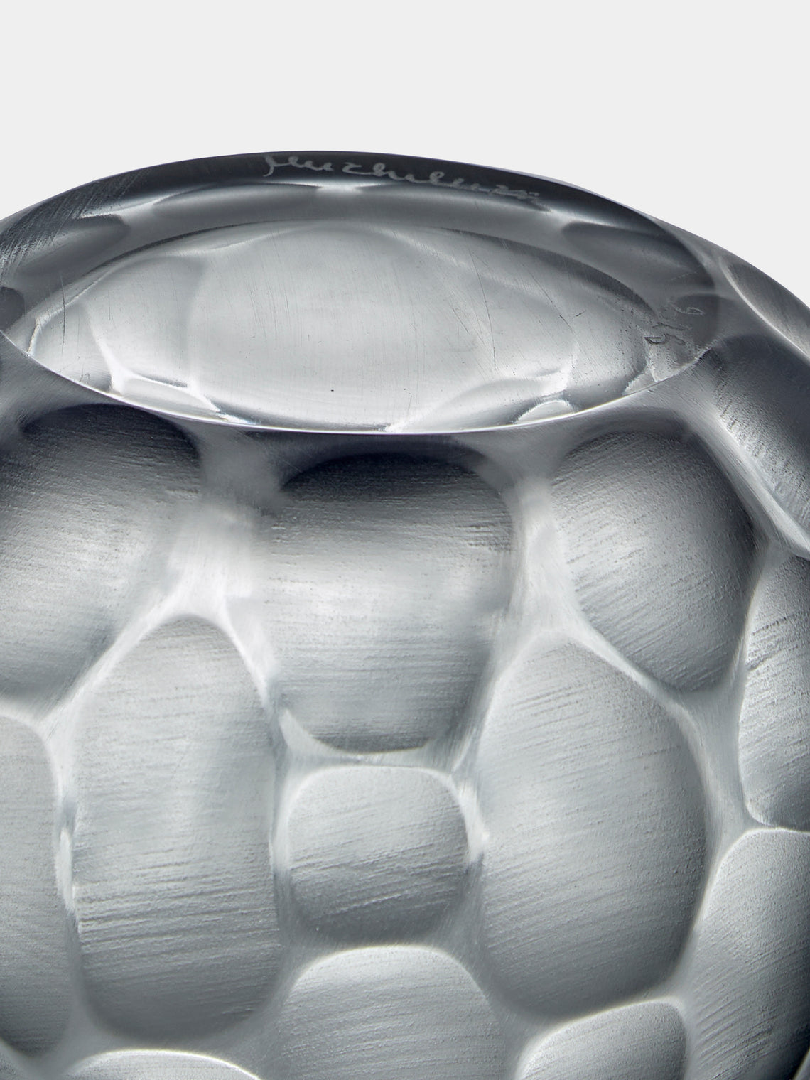 Micheluzzi Glass - Bocia Acciaio Bamboo Hand-Blown Murano Glass Vase (6in/15cm) - Clear - ABASK