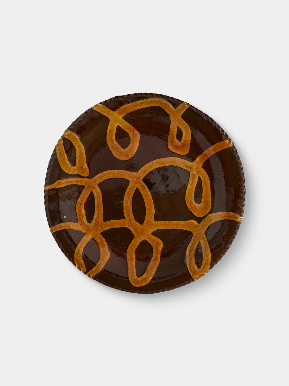 Aono Pottery - Slipware Round Plate - Brown - ABASK - 