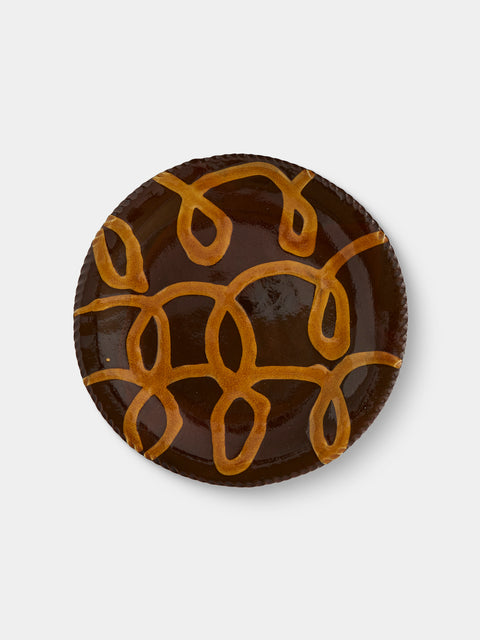 Aono Pottery - Slipware Round Plate - Brown - ABASK - 