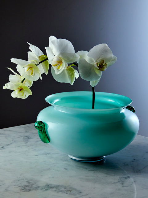 Antique and Vintage - 1980s Venezia Vetri Glass Vase (27.5in/69.5cm) - White - ABASK