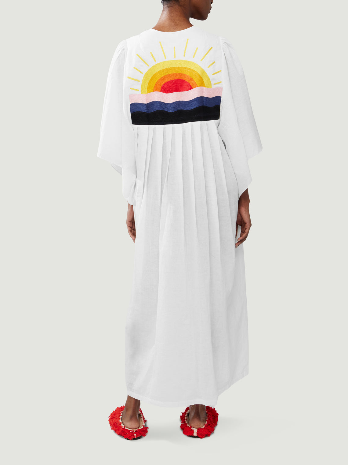 Kilometre Paris - Lobster Embroidered Cotton Dress | One Size - White - ABASK