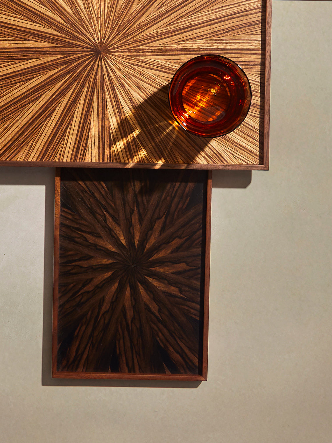 Mori Kougei - Rays Zebra Wood Tray (14.5in/36.5cm) - Brown - ABASK