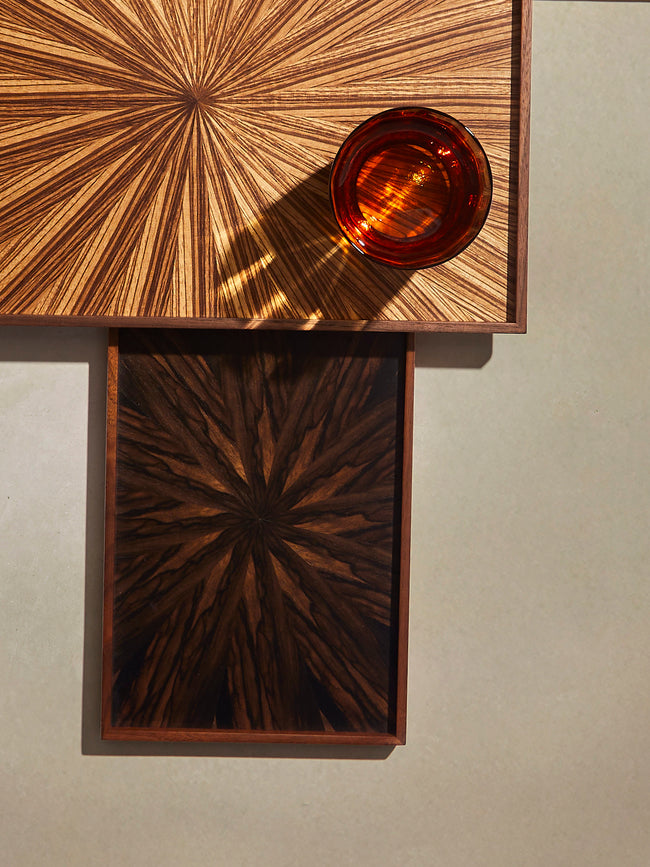 Mori Kougei - Rays Zebra Wood Tray (14.5in/36.5cm) - Brown - ABASK