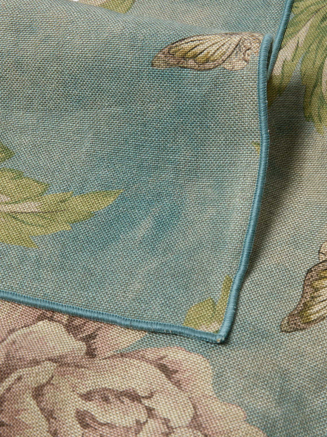 Borgo delle Tovaglie - Filo Affresco Embroidered Linen Rectangular Tablecloth (106.5in/2.7m) - Blue - ABASK