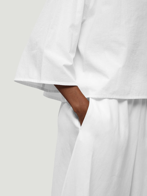 Dusan - Gaucho Linen Trousers | Size: S - White - ABASK