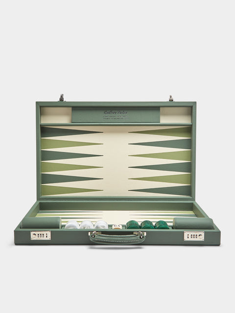 Geoffrey Parker - Leather and Acrylic Backgammon Set - Green - ABASK - 