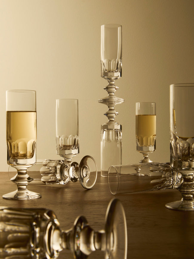 Antique and Vintage - Mid-Century Bayel Crystal Champagne Flutes (Set of 10) - Clear - ABASK