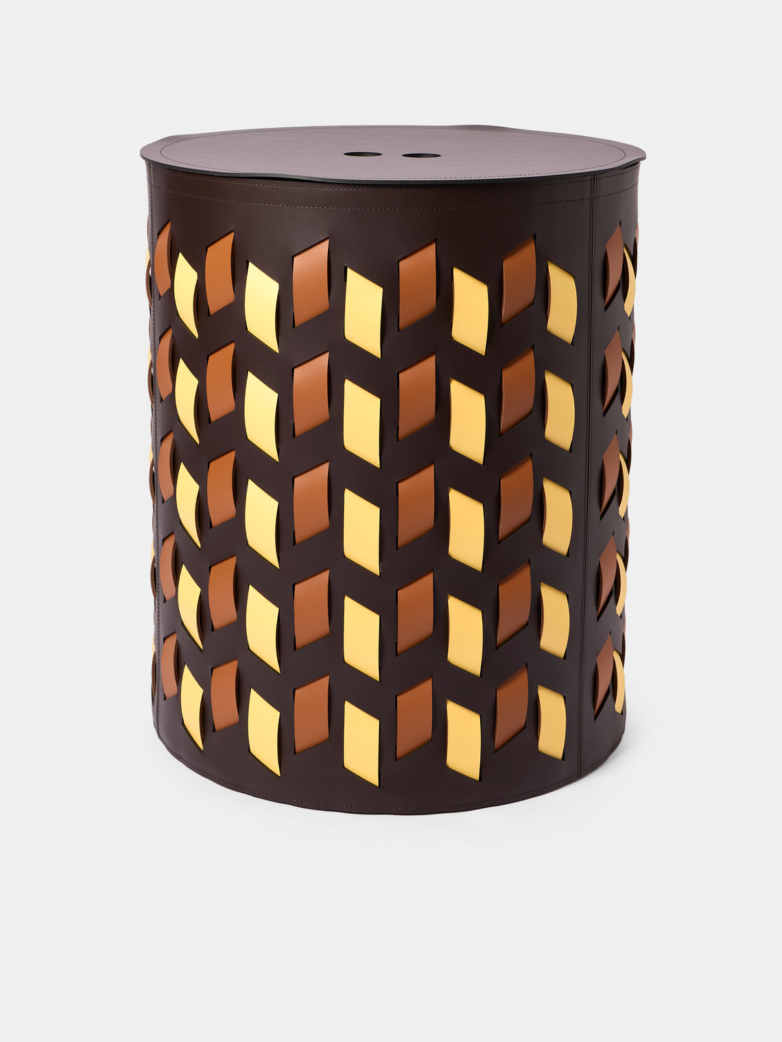 RUDI - Cancun No. 13 Leather Round Basket - Multiple - ABASK - 