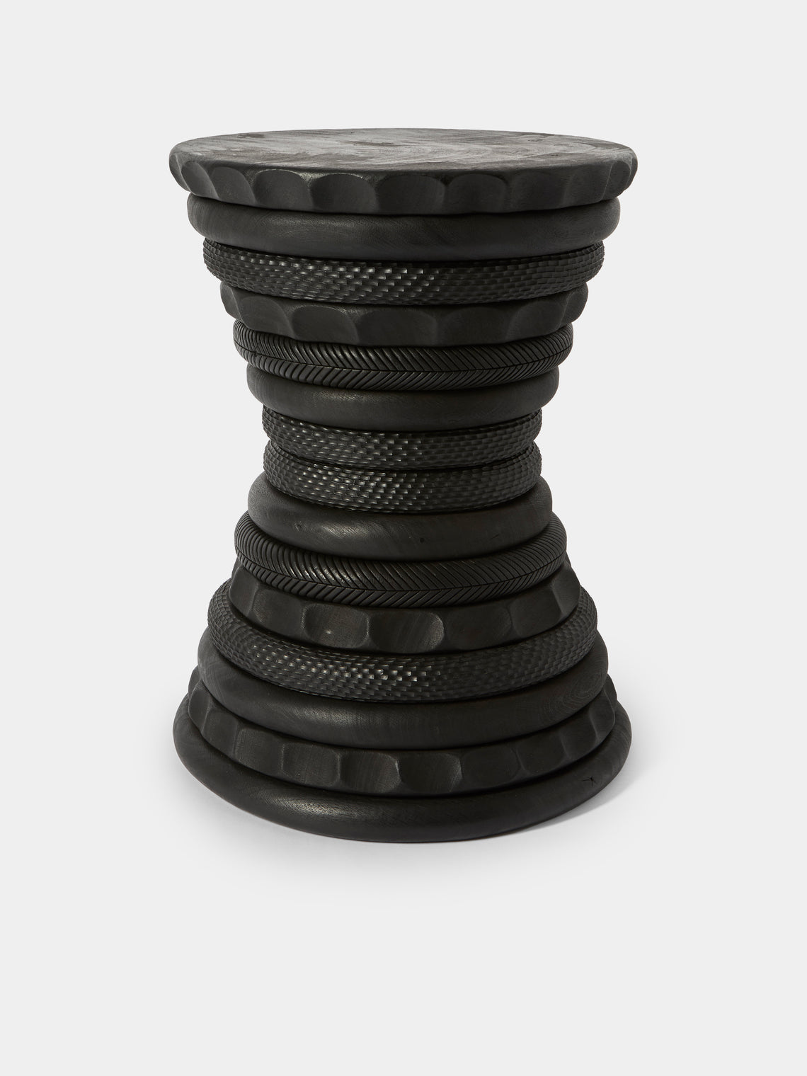 Lucas Castex - Hand-Engraved Wood Stool - Black - ABASK - 