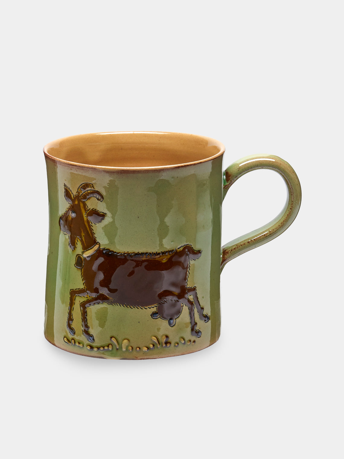 Poterie d’Évires - Animals Hand-Painted Ceramic Mugs (Set of 6) - Light green - ABASK