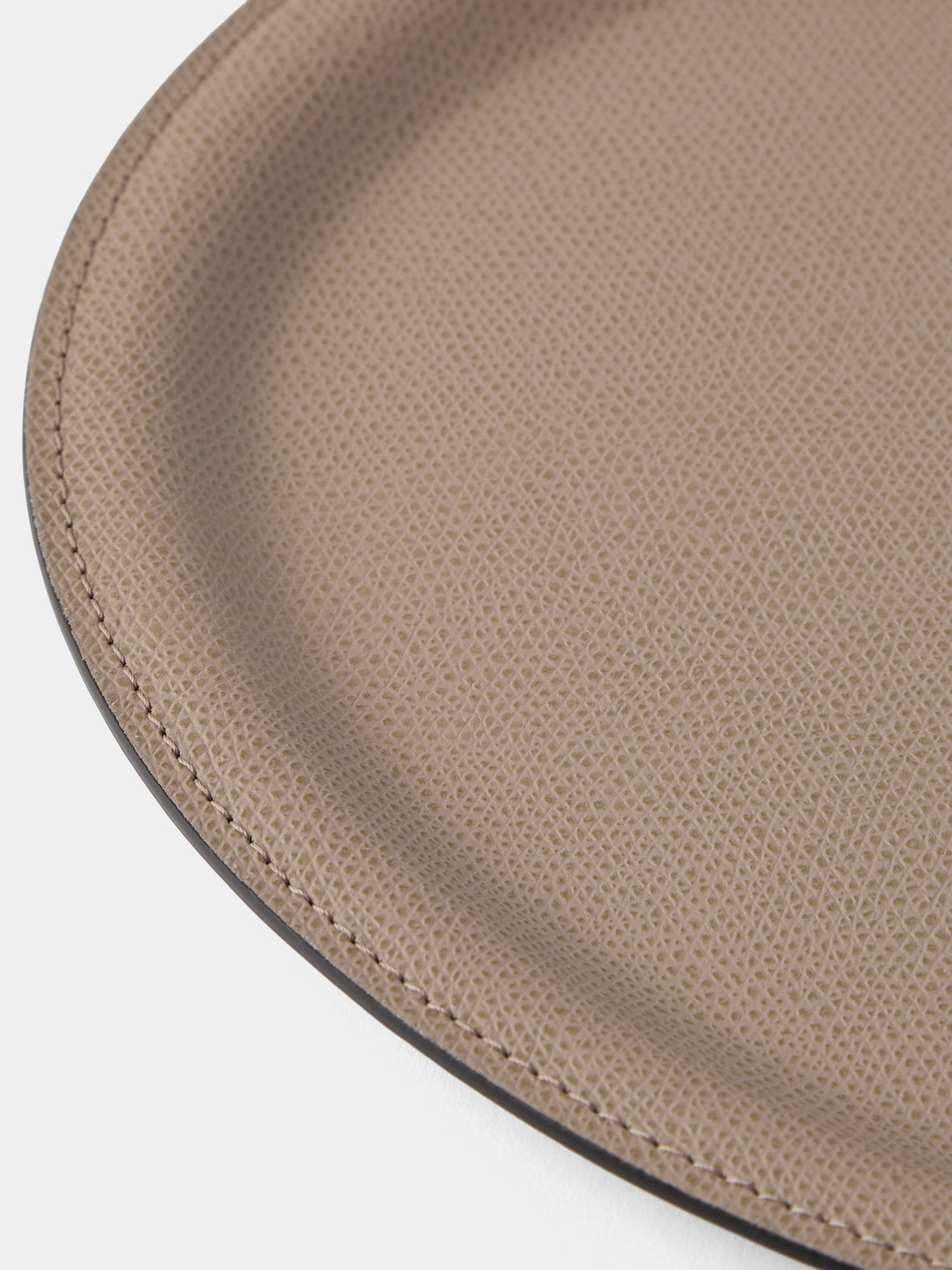 Giobagnara - Miramar Leather Oval Tray (13in/33cm) - Cream - ABASK