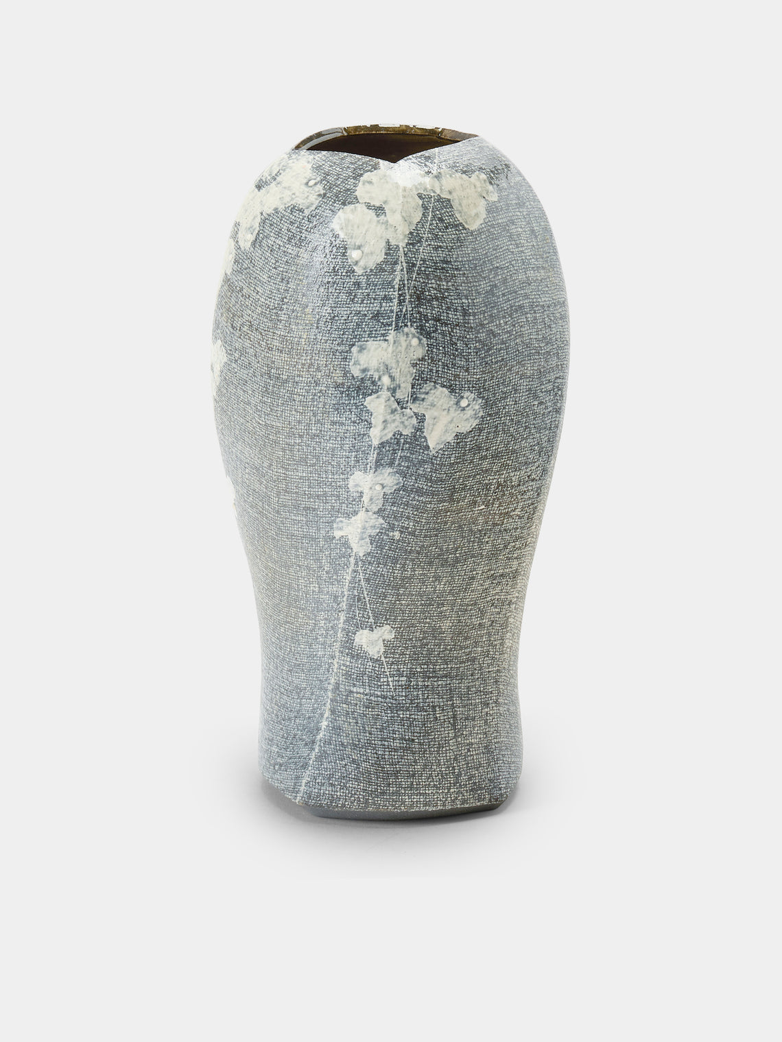 Masumi Ando - Textured Ceramic Vase (12in/30.5cm) - Gray - ABASK - 