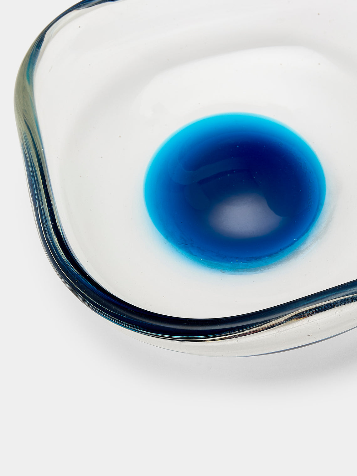 Antique and Vintage - 1980s Venini Murano Glass Ashtray - Blue - ABASK