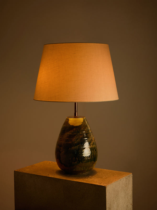 Peter Speliopoulos Projects - Hand-Glazed Stoneware Table Lamp - Blue - ABASK