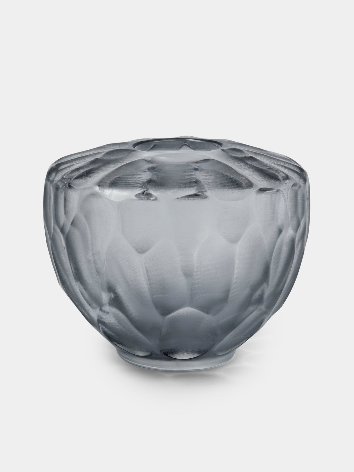 Micheluzzi Glass - Goccia Acciaio Bamboo Hand-Blown Murano Glass Vase (6.5in/17cm) - Gray - ABASK - 