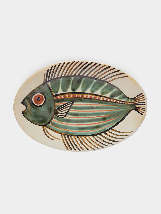 Antique and Vintage - 1970s Yvonne Tison Fish Ceramic Platter -  - ABASK - 
