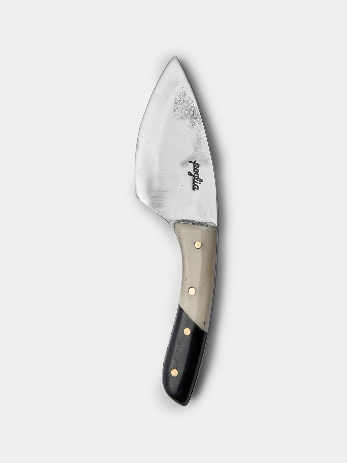 Poglia - | Set of 3 | Horn and Bone Cheese Knives - Black - ABASK