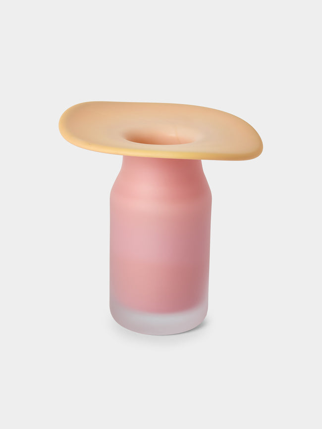 David Valner - Fungus Hand-Blown Glass Vase (11in/28cm) - Pink - ABASK - 