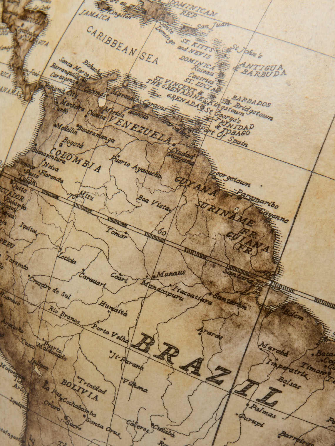 Leonardo Frigo - The Mocenigo Hand-Printed Globe on Oak Base (13.5in/35cm) - Brown - ABASK