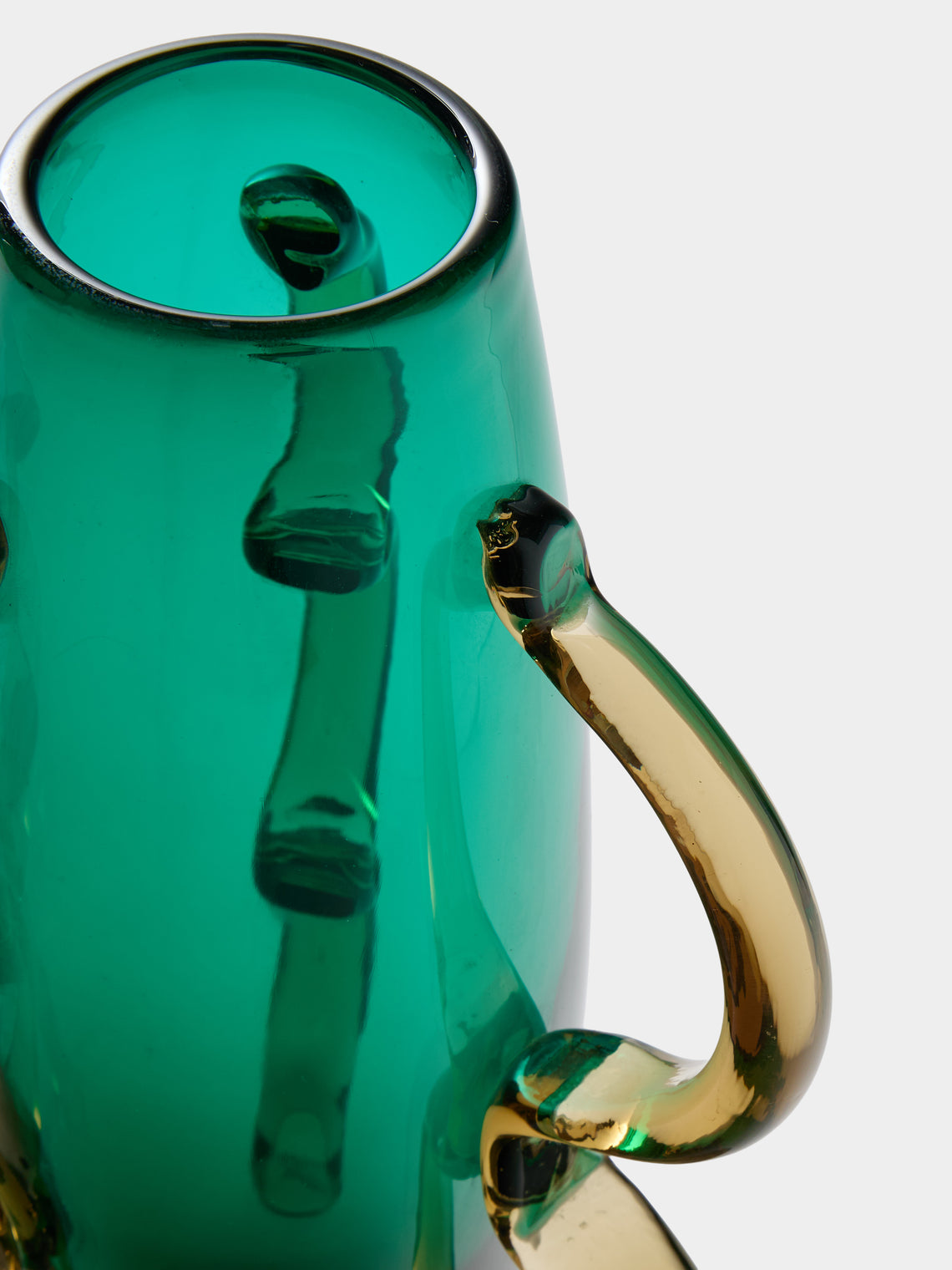 Antique and Vintage - 1990s Alessandro Mendini for Venini Glass Vase (14in/36cm) - Green - ABASK