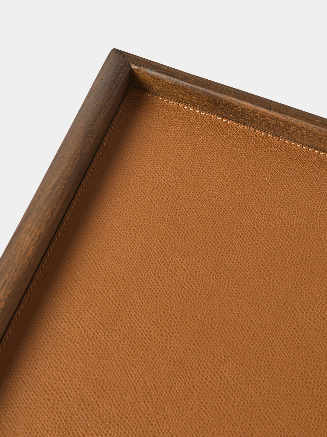 Giobagnara - Elica Leather and Wood Serving Table - Brown - ABASK