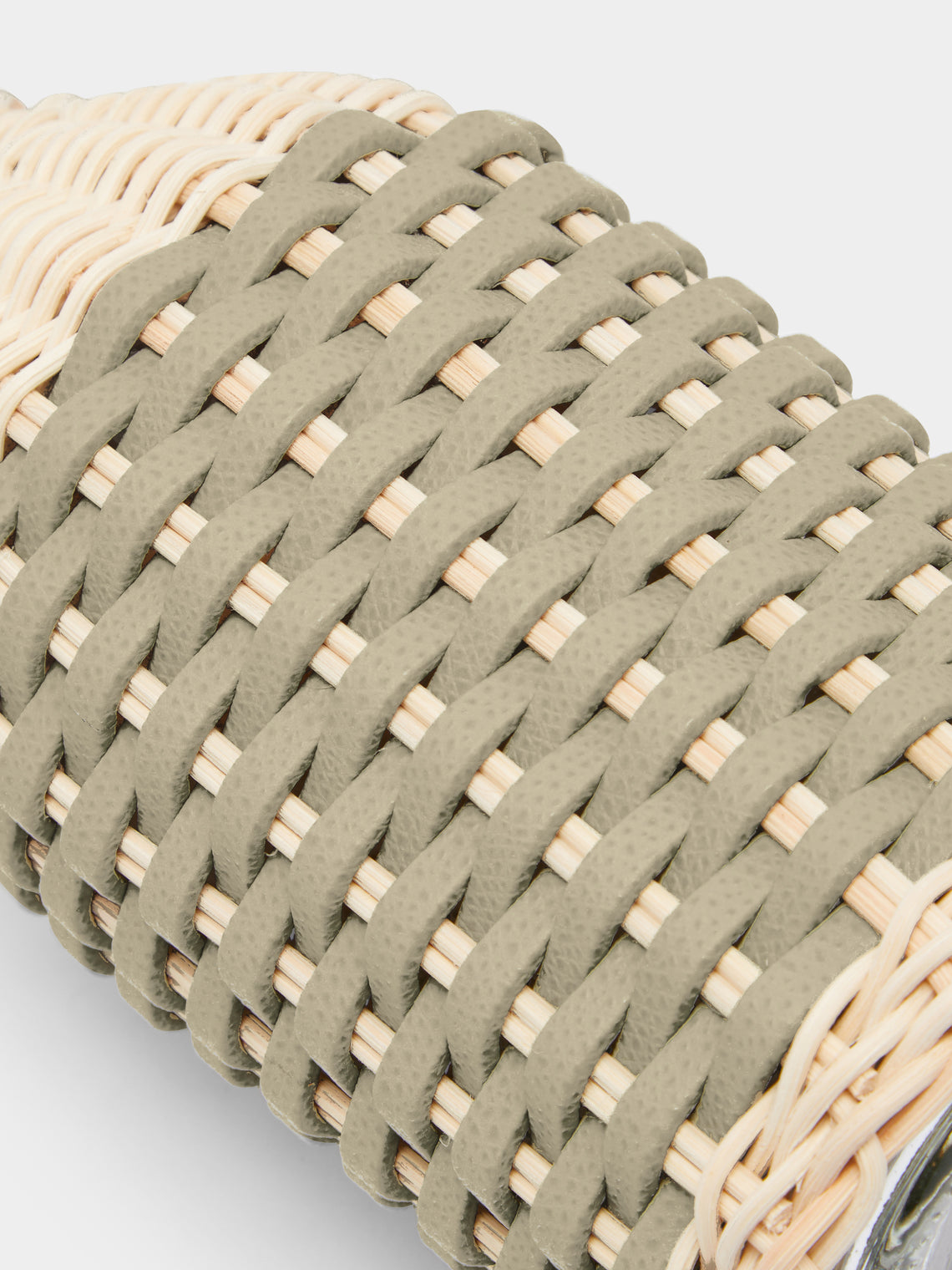 Giobagnara - Rouen Leather and Rattan Soap Dispenser - Light green - ABASK