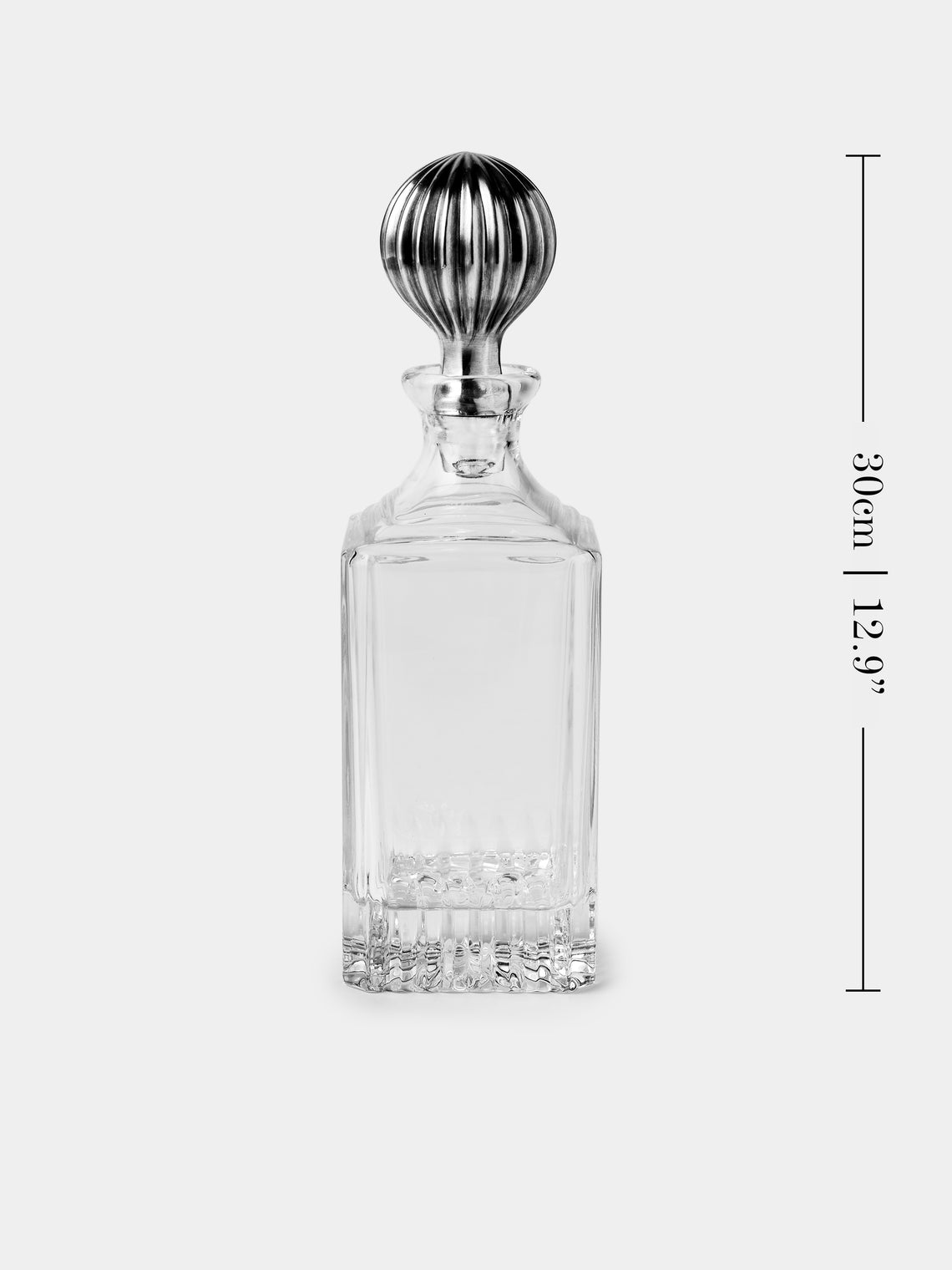Antique and Vintage - Mid-Century Silver-Plated and Crystal Decanter - Clear - ABASK