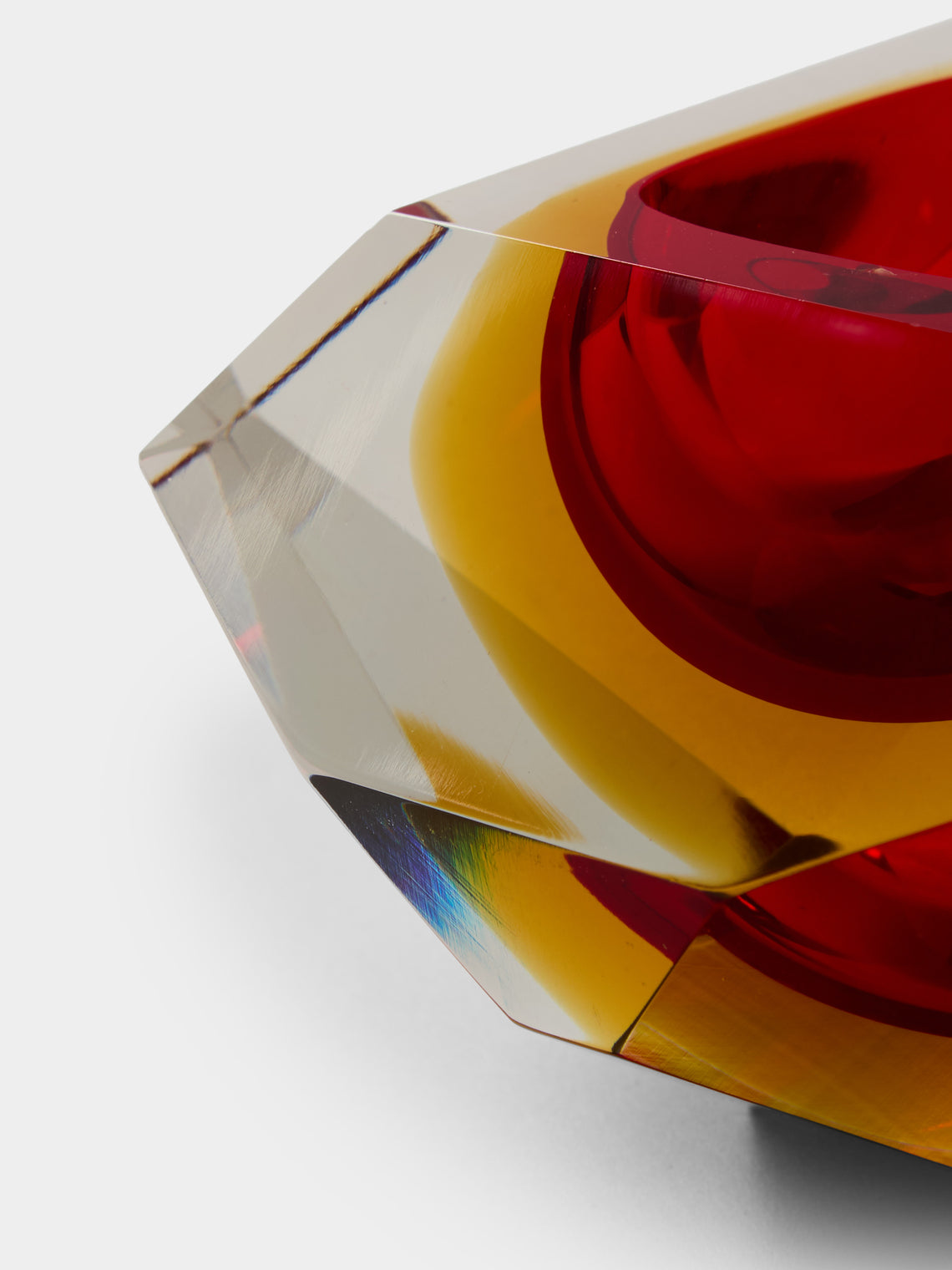 Antique and Vintage - 1970s Murano Glass Ashtray - Red - ABASK