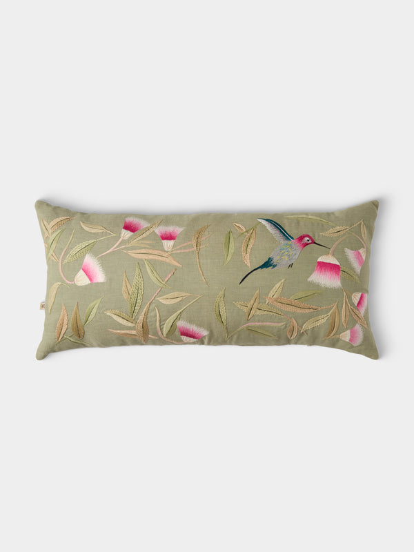 Bokja - Hummingbird Embroidered Linen Cushion (35.5in/90cm) - Multiple - ABASK - 