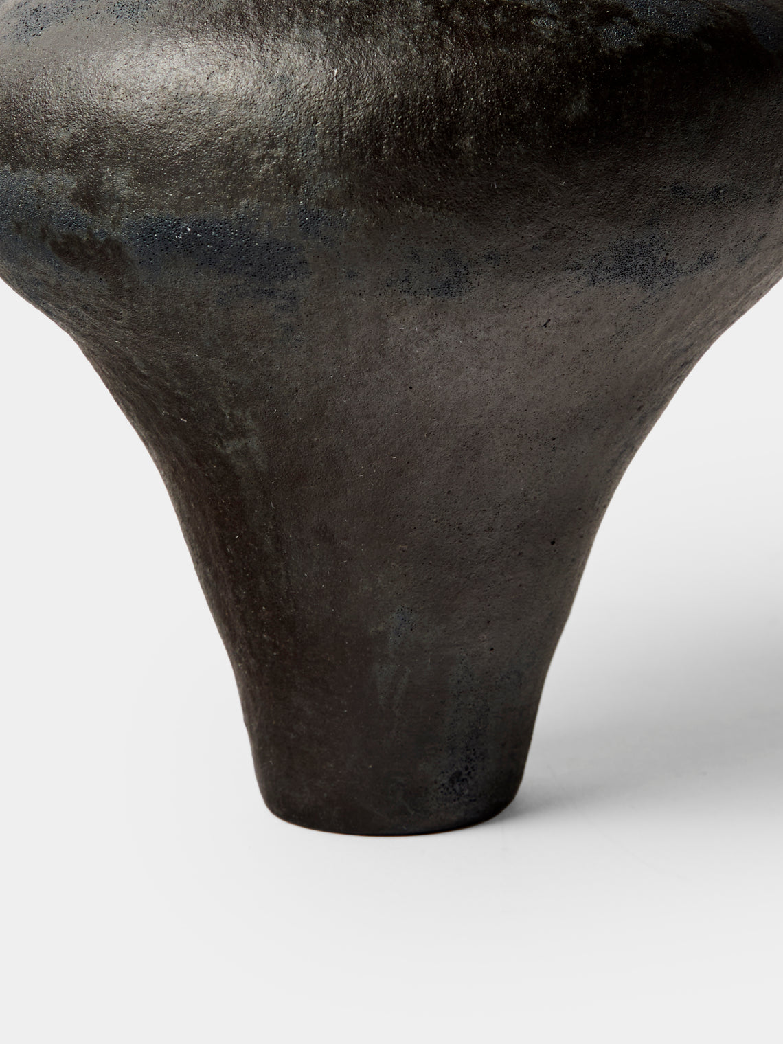 By Raffaella - Agata I Hand-Coiled Stoneware Vase (12in/30cm) - Black - ABASK
