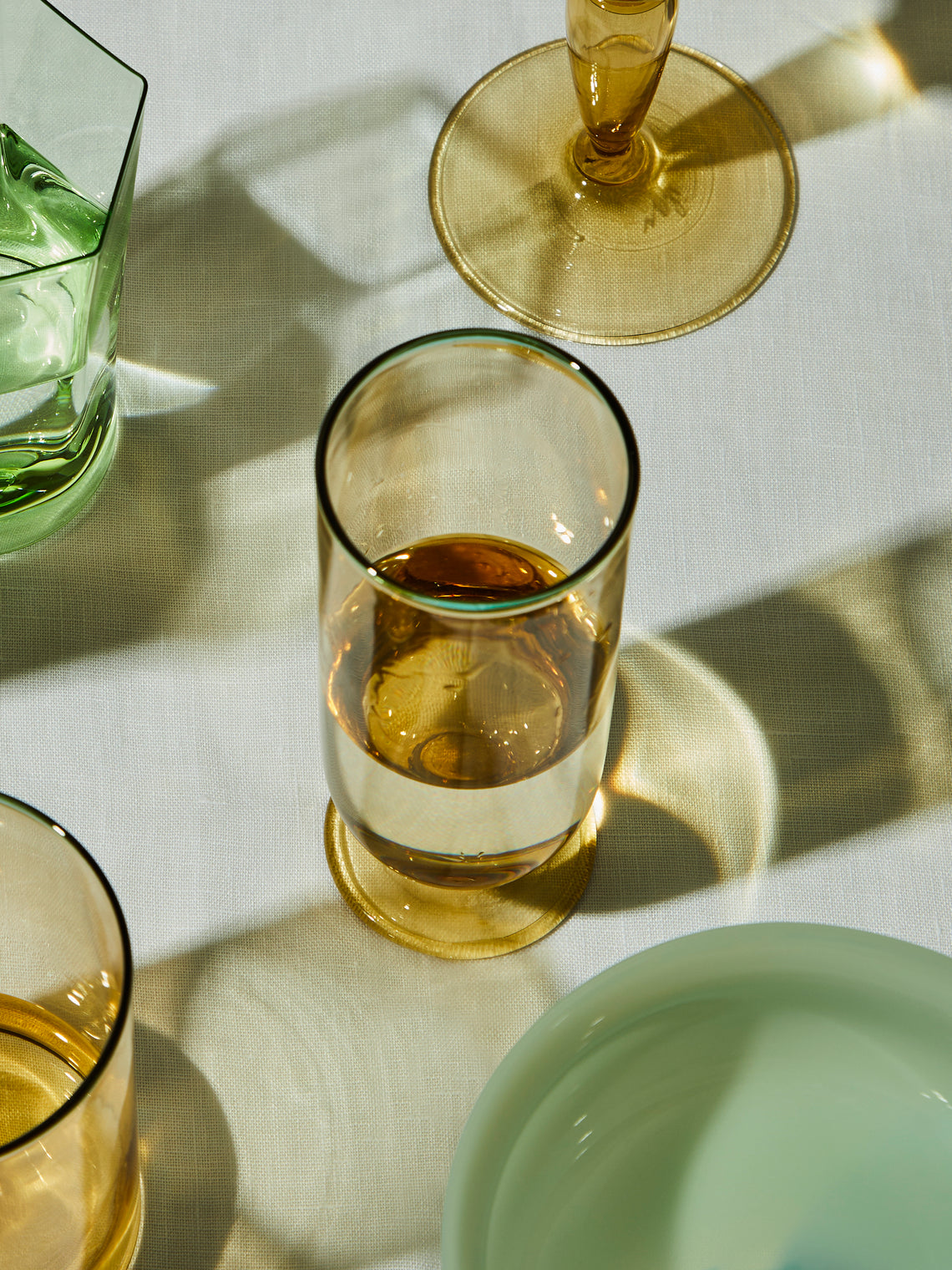 Yali Glass - Hand-Blown Murano Glass Highballs (Set of 2) - Yellow - ABASK