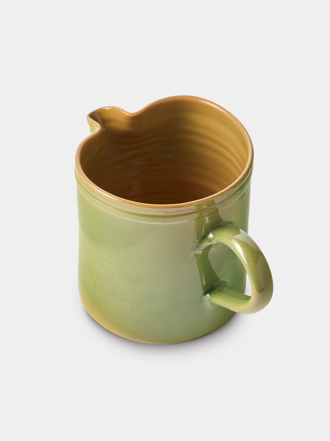 Poterie d’Évires - Chickens Hand-Painted Ceramic Straight-Edge Medium Jug - Green - ABASK