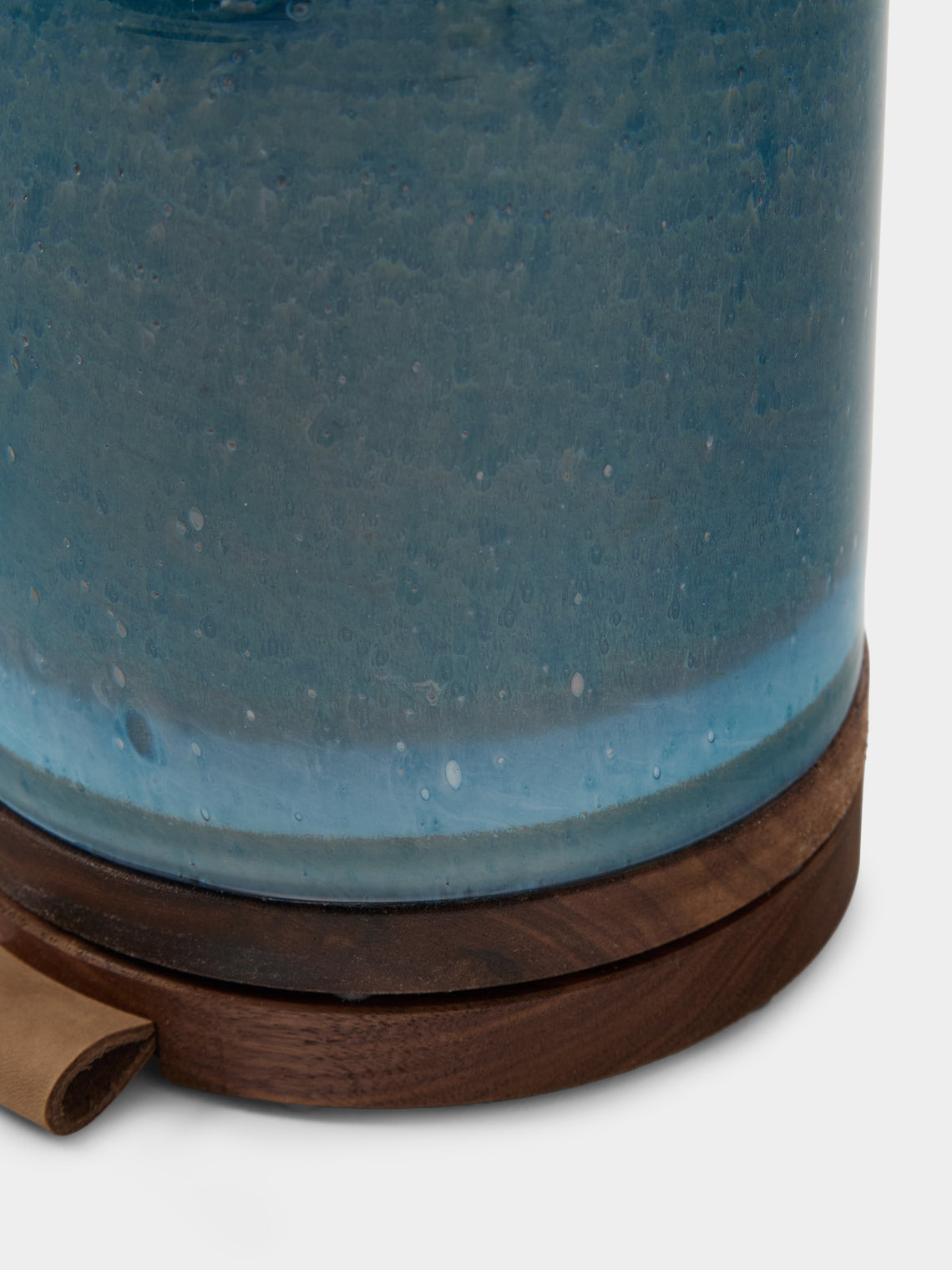 Wannes Antwerp - Antoine Comporta Hand-Blown Glass and Walnut Portable Lamp - Blue - ABASK