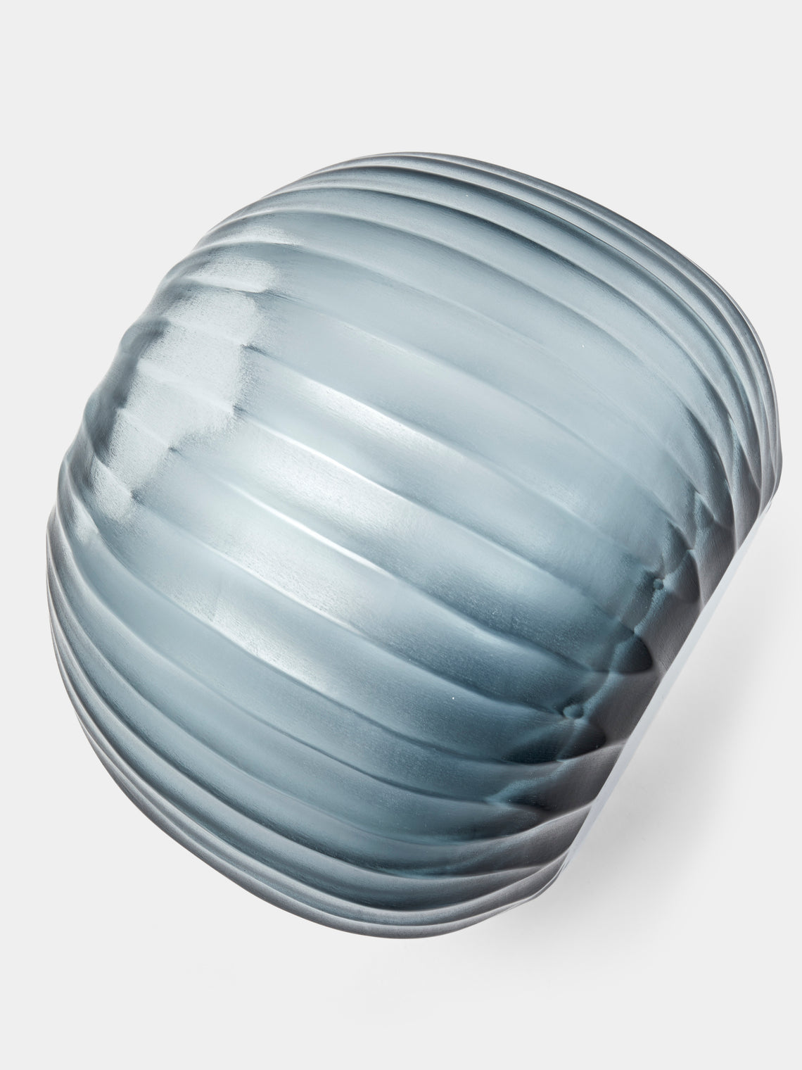 Micheluzzi Glass - Riccio Oceano Coste Hand-Blown Murano Glass Vase (8in/21cm) - Blue - ABASK