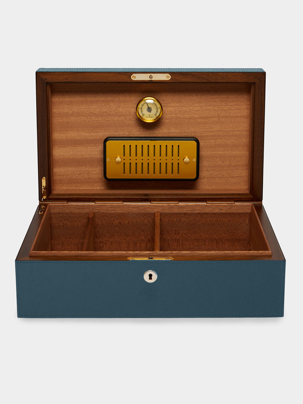 Giobagnara - Santiago Leather Large Humidor Case (80 Cigars) - Blue - ABASK - 