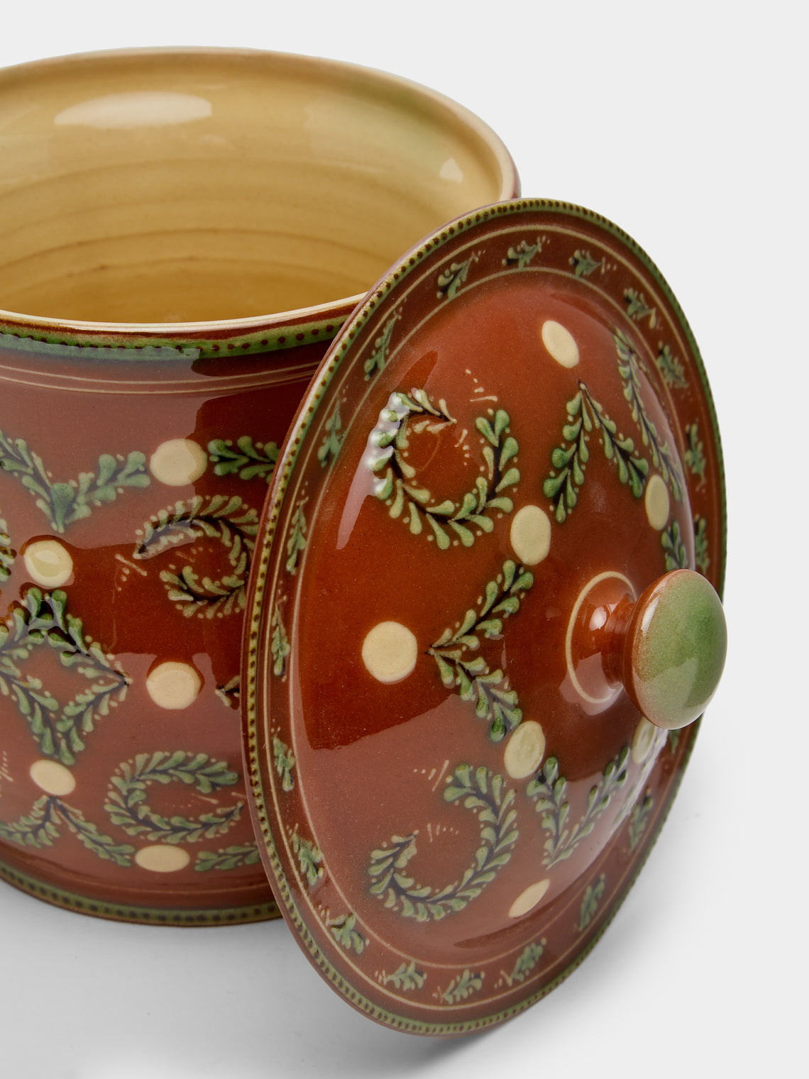Poterie d’Évires - Flowers Hand-Painted Ceramic Rounded Jar -  - ABASK