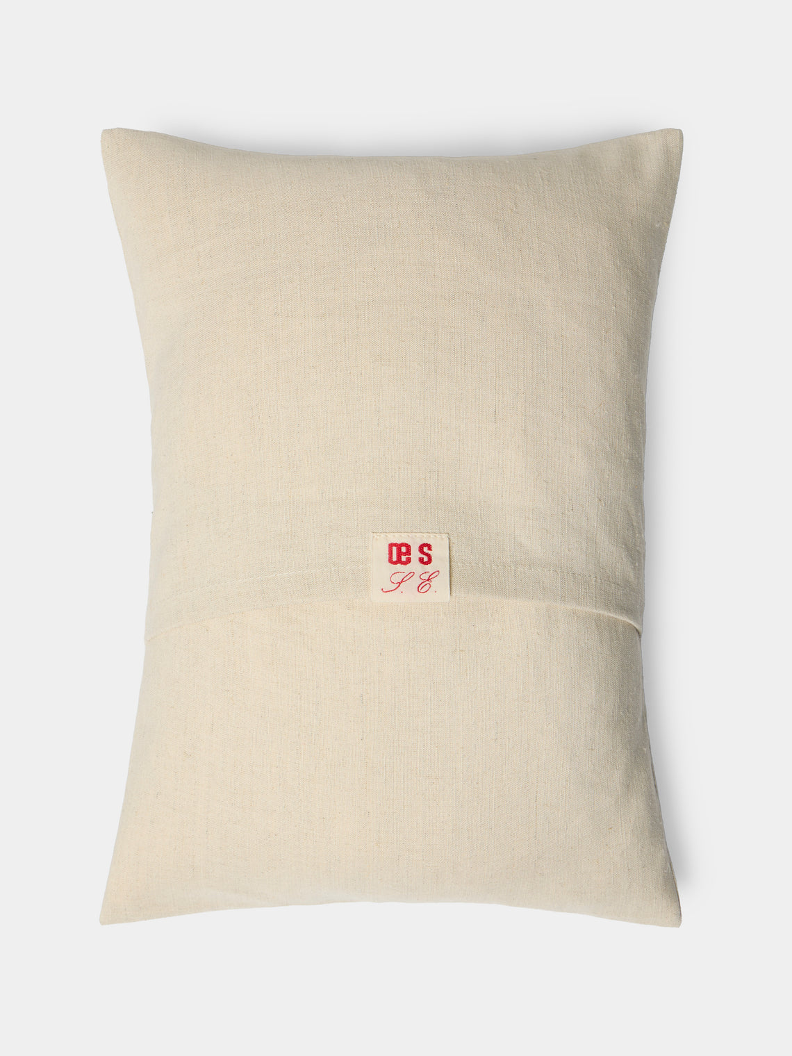 Oeuvres Sensibles - Picture Hand-Embroidered Cotton and Hemp Cushion (15.5in/40cm) - Cream - ABASK