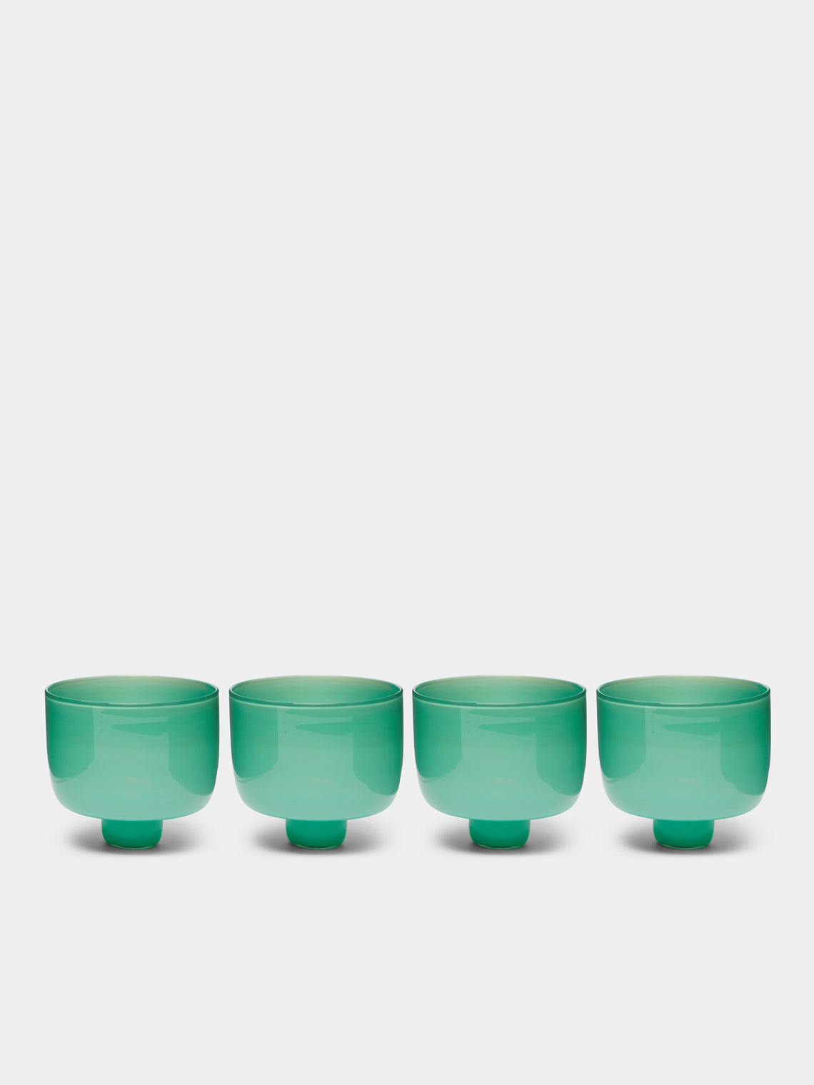 Pierrot Doremus - Hand-Blown Glass Ice Cream Bowls (Set of 4) - Green - ABASK