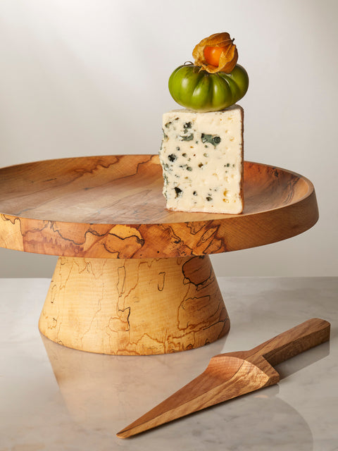 Bird & Branch - 2 piece raised cakestand with server - Natural - ABASK