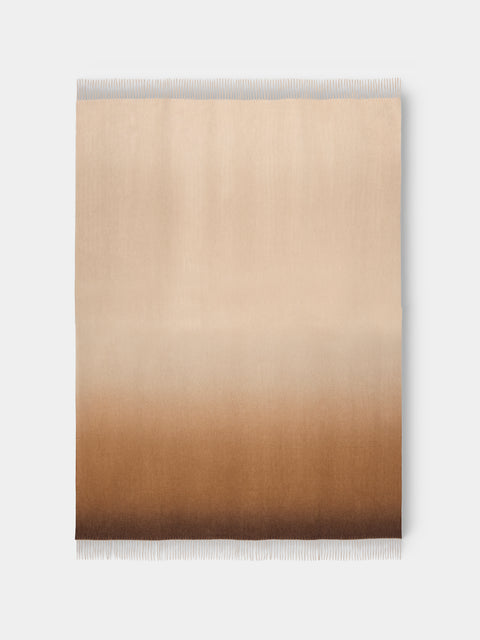 Begg x Co - Nuance Ombré Cashmere Throw (72in/1.8m) - Beige - ABASK - 