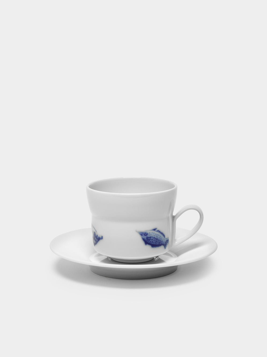 Hering Berlin - Ocean Porcelain Coffee Cup and Saucer (Set of 2) - White - ABASK - 