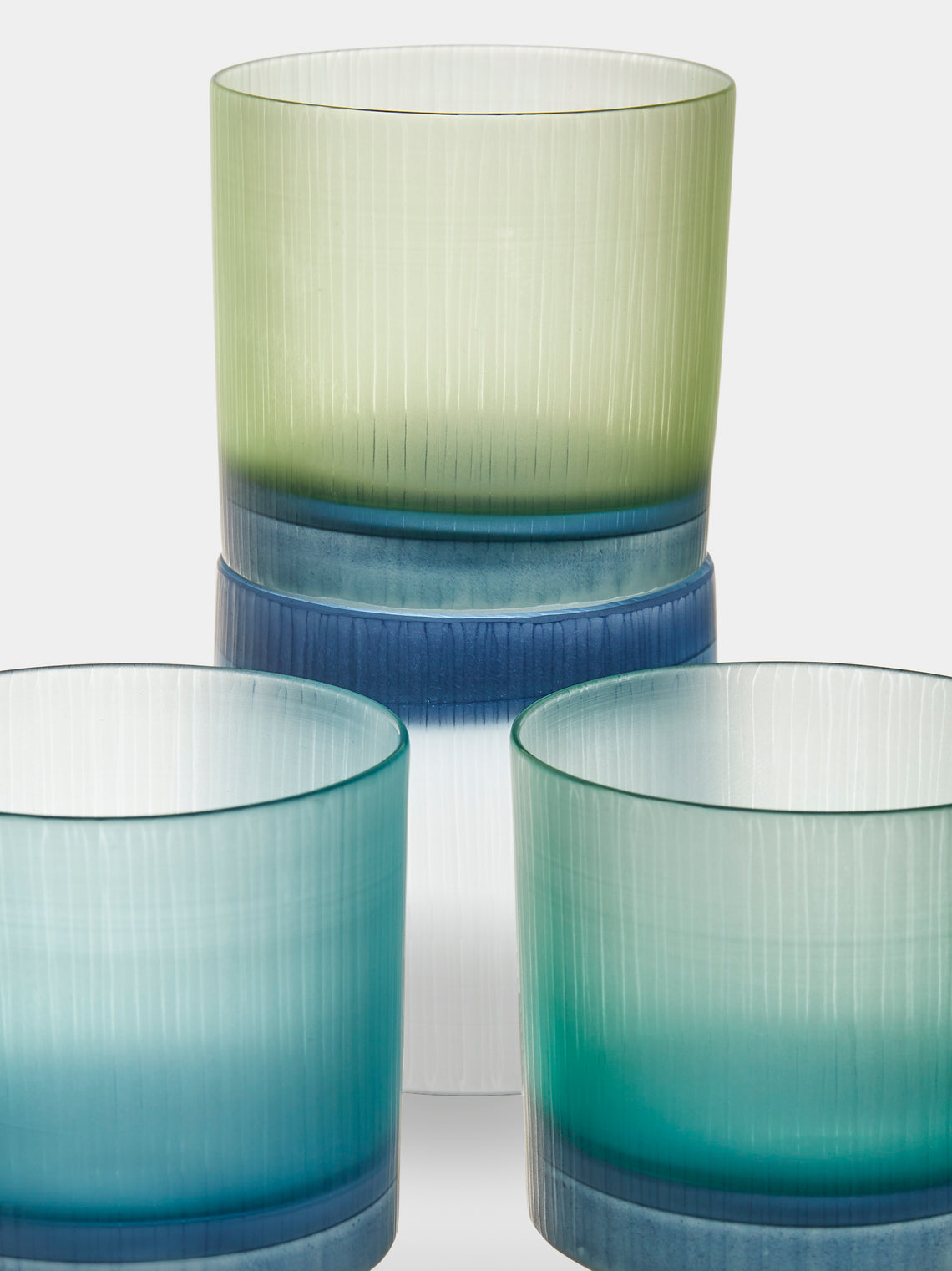 Takeyoshi Mitsui - Silence Hand-Blown Shot Glasses (Set of 4) - Blue - ABASK