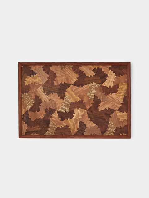 Mori Kougei - Poke Marquetry Wood Tray (14.5in/37.5cm) - Multiple - ABASK - 