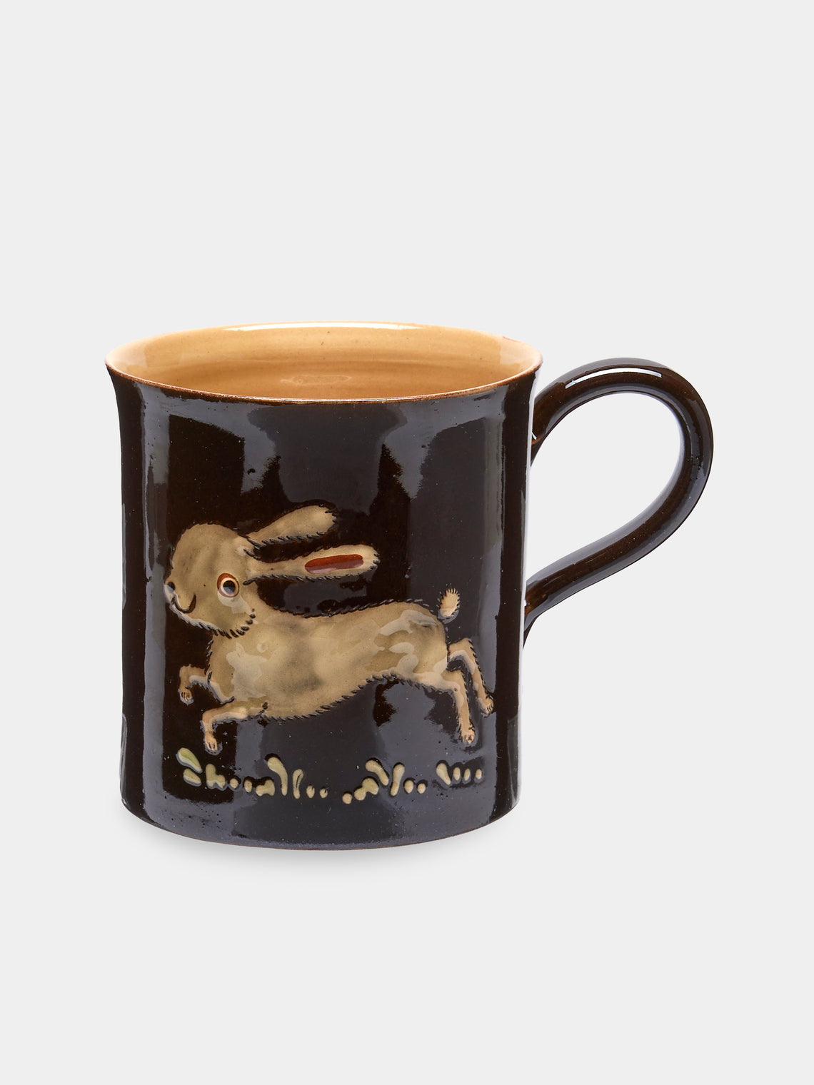 Poterie d’Évires - Animals Hand-Painted Ceramic Mugs (Set of 6) - Dark brown - ABASK