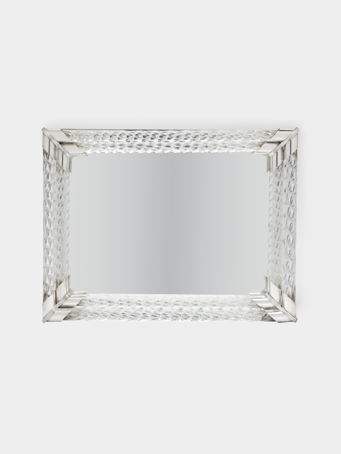 Antique and Vintage - 1950s Murano Torciglioni Art Deco Tray - Clear - ABASK