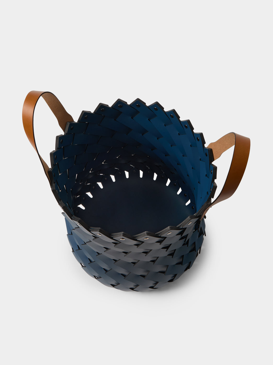 Pinetti - Almeria Handwoven Leather Basket - Navy - ABASK